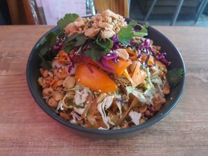 Vietnamese noodle bowl at Mirells in Visby