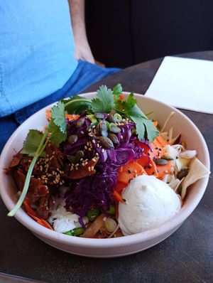 Korean noodle salad at Mirells in Visby