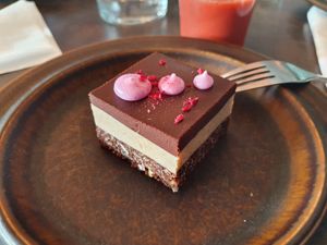 Raspberry and caramel with chocolate! at Mirells in Visby