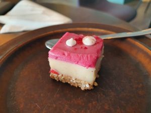 Strawberry cheesecake! at Mirells in Visby