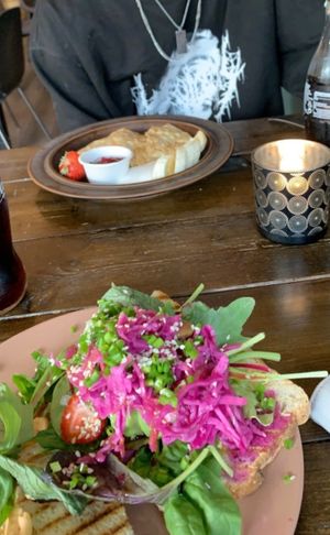 Pancakes and avocado sandwich at Mirells in Visby