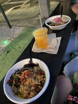 Eating outdoors socially distant  at Taco Dirty in Tampa