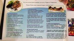 Menu at Snowbite in Pharr