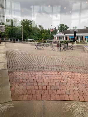 Exterior seating at Chipotle in Hudson