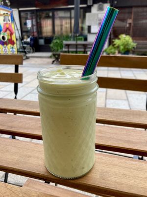 Avocado smoothie! It has milk in it though, so not vegan. at Storyhouse Cafe & Bar in Matsumoto