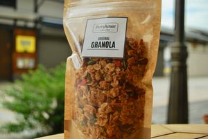 Homemade granola served over yogurt, or packed to go! at Storyhouse Cafe & Bar in Matsumoto
