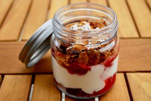 Homemade granola with yogurt and fruit! at Storyhouse Cafe & Bar in Matsumoto