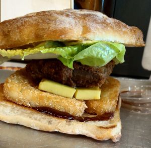 Jim's ex girlfriend at Bacon Brothers in Christchurch