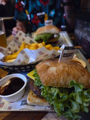 Sass and a sweet potato burger at Bacon Brothers in Christchurch