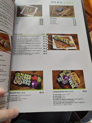 Vegan sets at Wolę Sushi in Warsaw