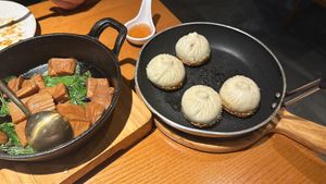 Taro root and fried buns so good  at Lín Hú SùShí - The Lakeside Veggie in Shanghai