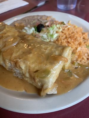 Flour tortilla smothered veggie burrito  #Veganuary at La Casita in Idyllwild