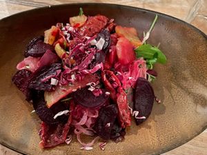 Beetroot radicchio salad  at Bella Sardegna in Roden