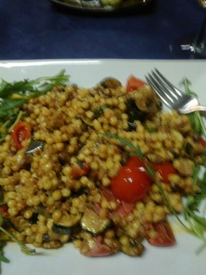 Fantasia di verdura pasta dish. at Trattoria Portixedda in Oristano