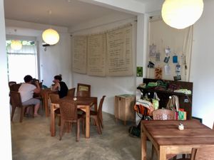 Interior space at Kat's Coffee in Unawatuna