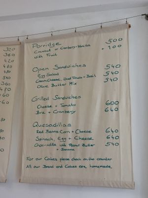 Menu at Kat's Coffee in Unawatuna