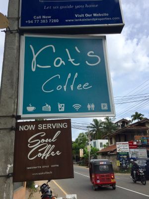Signage at Kat's Coffee in Unawatuna