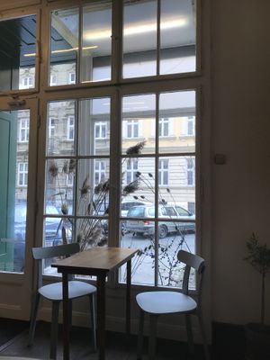 tiny but cozy seating at Kafe Friedrich in Brno