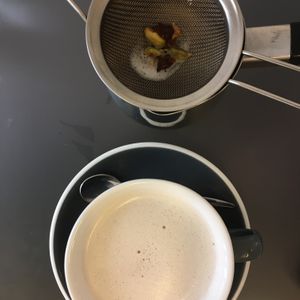 chai tea latte with oat milk at Kafe Friedrich in Brno