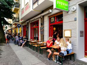 Outside of Papaya Vegan at Papaya Vegan in Berlin