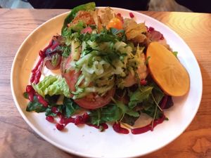 Underneath all that goodness there are taste vegan pancakes! at Tungo's in Berlin