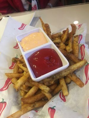 Lemongrass fries (aioli not vegan ) at Dragon Rouge in Alameda