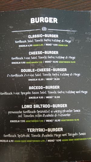 Menu withburgers at Little Beach in Maintal