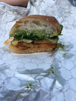 Vegan halloumi and pesto at Bread Alone Bakery in Boiceville