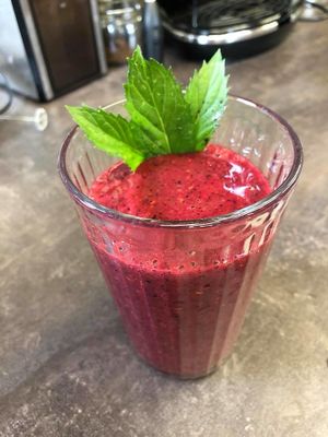 Fruit smoothie for hot days at Bistro Otevřená zahrada in Brno
