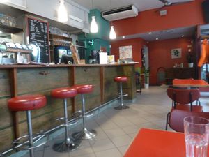 The bar side at Café Bar 9 in Helsinki