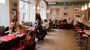 Atmosphere is cosy at Café Bar 9 in Helsinki