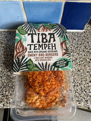 BBQ Tempeh burgers at Planet Organic - Tottenham Court Rd in London