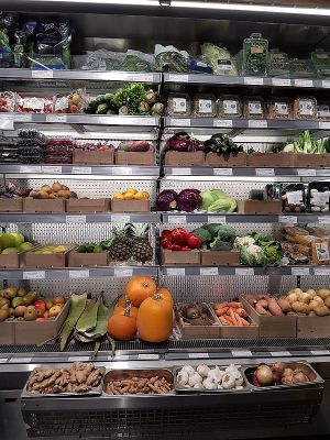 fresh fruits and vegs at Planet Organic - Tottenham Court Rd in London