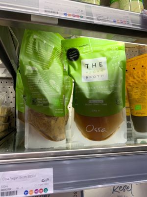 Veggie broth for cooking.  at Planet Organic - Tottenham Court Rd in London