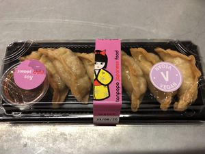 Vegan gyoza  at Planet Organic - Tottenham Court Rd in London