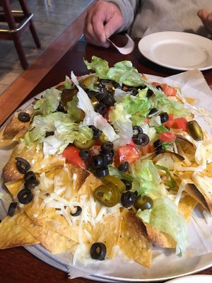 Delicious vegan nachos at Turnpike Cafe in Canton