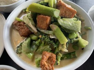 Double greens curry with tofu  at Double Happiness in Wilmington
