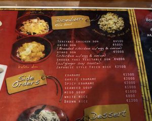 Menu at Arigato  in Jaco