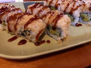 Crunchy veggi sushi at Arigato  in Jaco