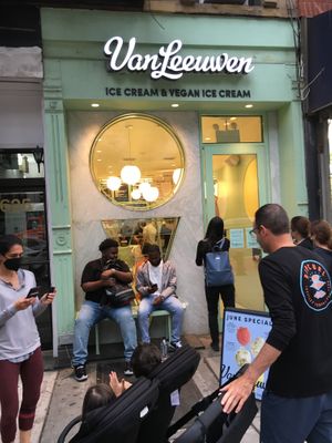 Front of ice cream parlor at Van Leeuwen Ice Cream - Upper East Side in New York City