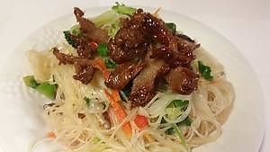 Citrus Chicken Rice Noodle at Natural Way Cafe in Fair Lawn