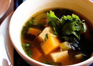 Goji Miso Soup at Natural Way Cafe in Fair Lawn