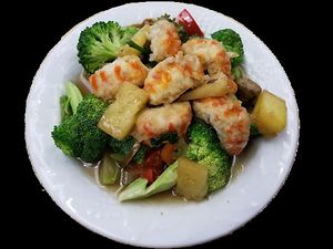 Pineapple Chicken or Shrimp
 at Natural Way Cafe in Fair Lawn