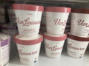 Vegan selections continued: Cookie Crumble Strawberry Jam & Chocolate at Van Leeuwen Ice Cream - Nolita in New York City