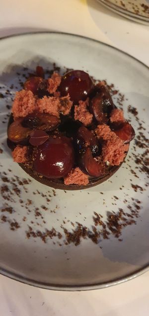 Cherry and chocolate dessert at brEAThe Restaurant - Pigalle in Paris