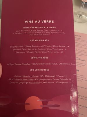 Wine menu  at brEAThe Restaurant - Pigalle in Paris