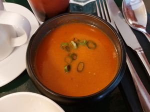 Gazpacho (brunch element) at brEAThe Restaurant - Pigalle in Paris