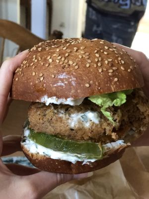 Vegan burger  at brEAThe Restaurant - Pigalle in Paris