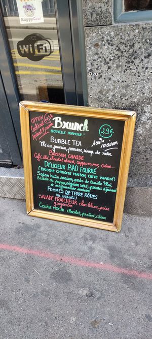 Sunday brunch menu at brEAThe Restaurant - Pigalle in Paris