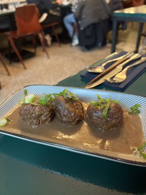 Mushroom ball  at brEAThe Restaurant - Pigalle in Paris